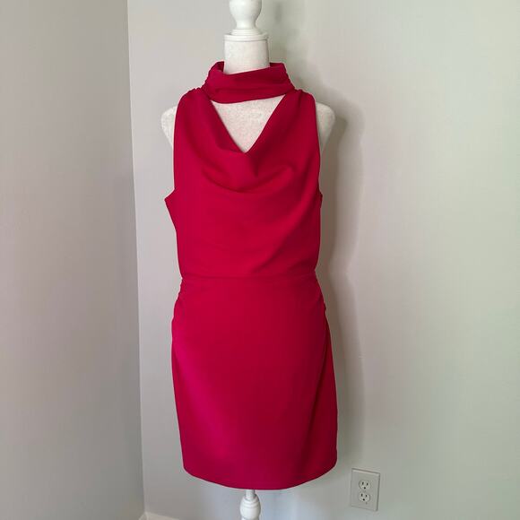 Lulu's Flaunt Your Figure dark pink sleeveless cut-out mini dress size M - Picture 2 of 12
